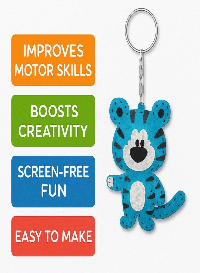 iCraft DIY Felt Keychain Kit for Kids - Easy Sew Plush Craft for Fine Motor Skills & Parent-Child Fun - Ages 6-12 (Kitten) - Image 5